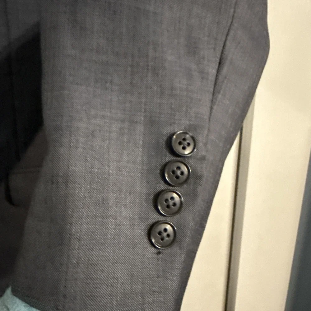 Jos A Bank Traveler Blazer Mens 44R 100% Wool‎ Slim Fit Travel Blue Woven Jacket